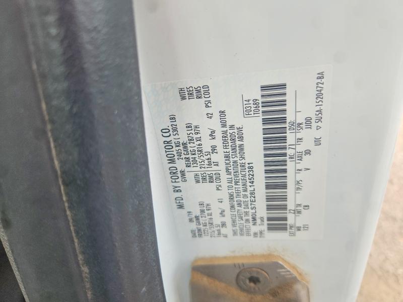 Продаж на аукціоні авто 2020 Ford Transit Connect, vin: NM0LS7E28L1452381, номер лоту: 51014386