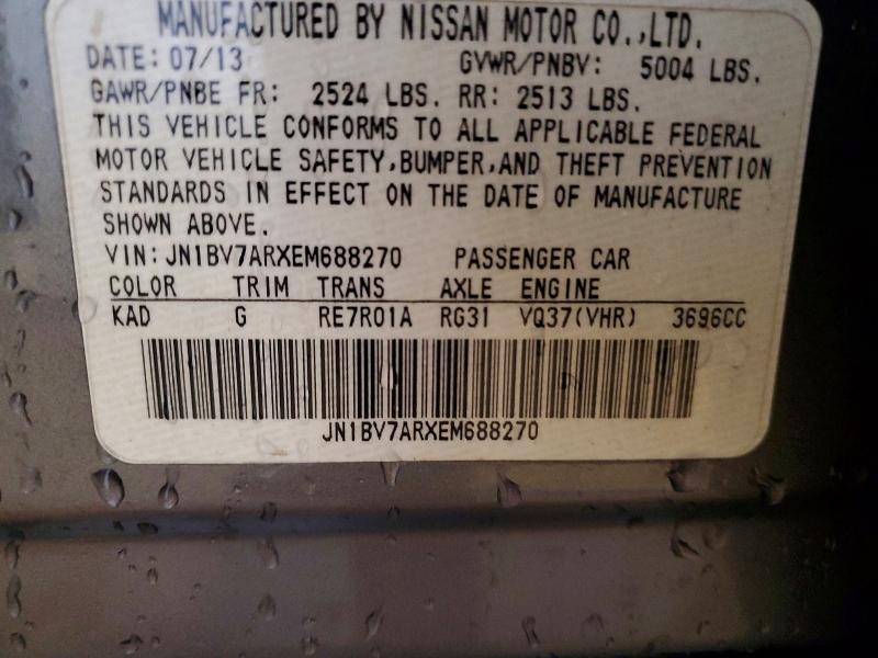 Продажа на аукционе авто 2014 Infiniti Q50, vin: JN1BV7ARXEM688270, номер лота: 48357676