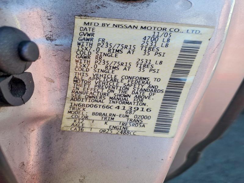 49788436 :رقم المزاد ، 1N6BD06T66C413916 vin ، 2006 Nissan Frontier مزاد بيع