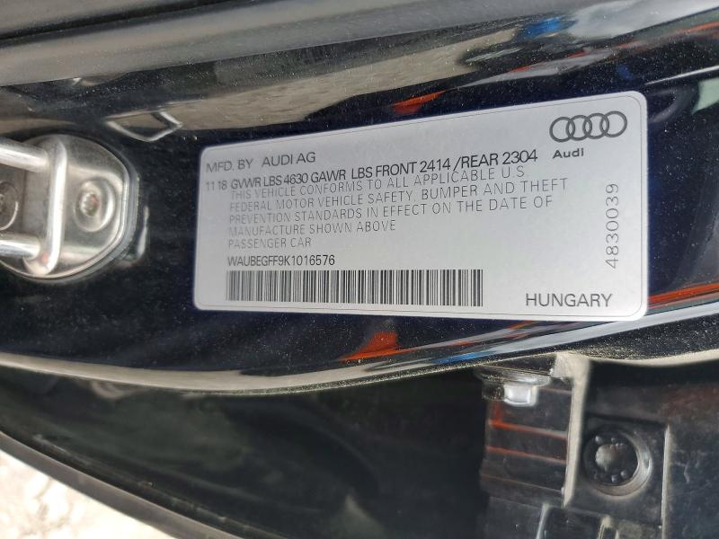 Aukcja sprzedaży 2019 Audi A3, vin: WAUBEGFF9K1016576, numer aukcji: 48412656