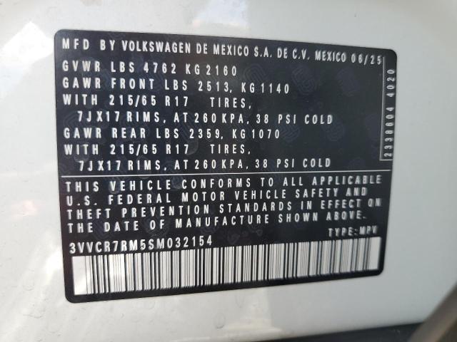 2025 Volkswagen Tiguan მანქანა იყიდება აუქციონზე, vin: 3VVCR7RM5SM032154, აუქციონის ნომერი: 48803316