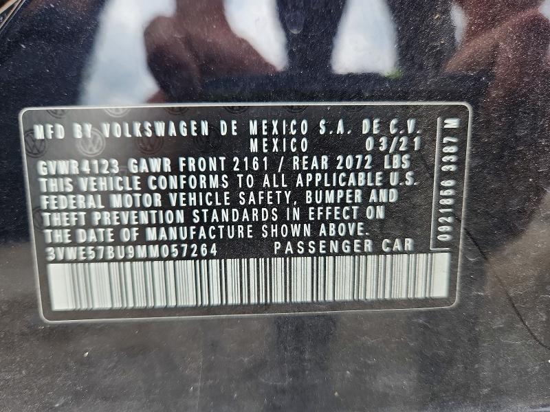 Продаж на аукціоні авто 2021 Volkswagen Jetta, vin: 3VWE57BU9MM057264, номер лоту: 50981186