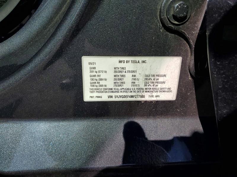 Aukcja sprzedaży 2021 Tesla Model Y, vin: 5YJYGDEF4MF277986, numer aukcji: 50139136