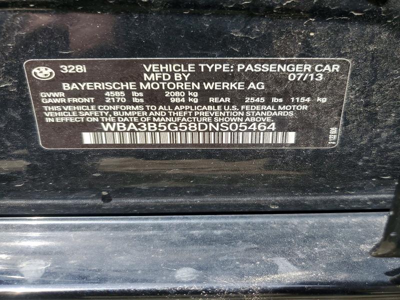 2013 Bmw 328 მანქანა იყიდება აუქციონზე, vin: WBA3B5G58DNS05464, აუქციონის ნომერი: 49899416