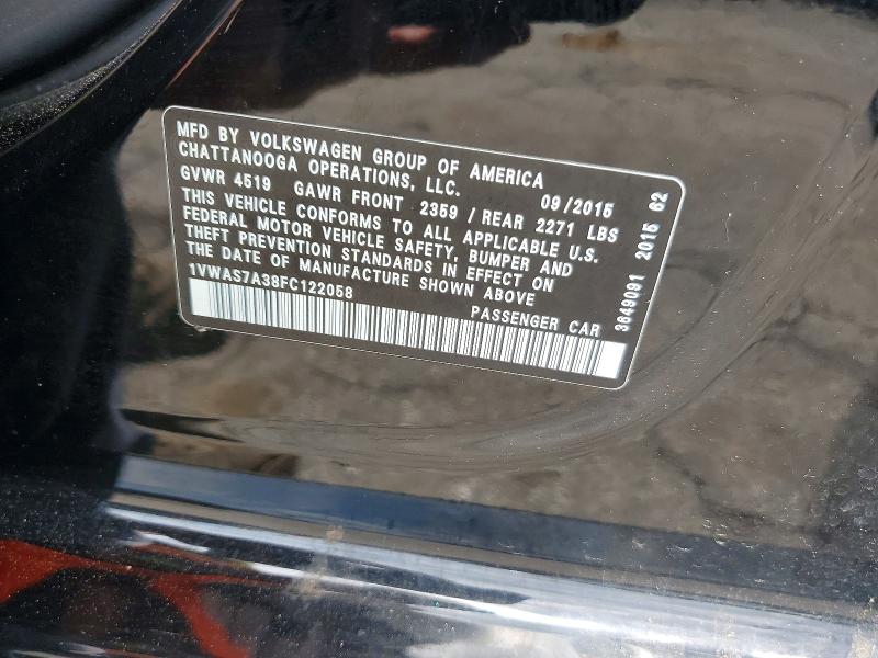 Aukcja sprzedaży 2015 Volkswagen Passat, vin: 1VWAS7A38FC122058, numer aukcji: 41629776