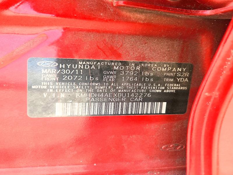 Продажа на аукционе авто 2011 Hyundai Elantra, vin: KMHDH4AEXBU142276, номер лота: 49861766