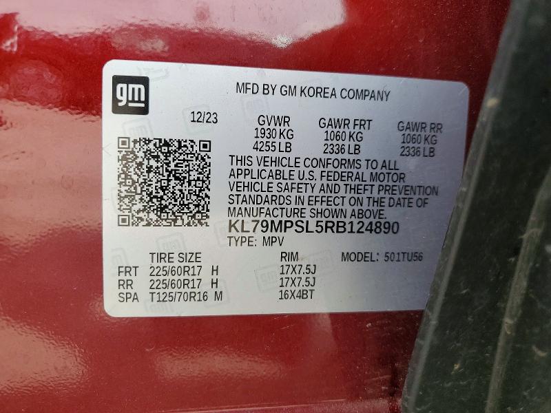 Продаж на аукціоні авто 2024 Chevrolet Trailblazer, vin: KL79MPSL5RB124890, номер лоту: 51187926