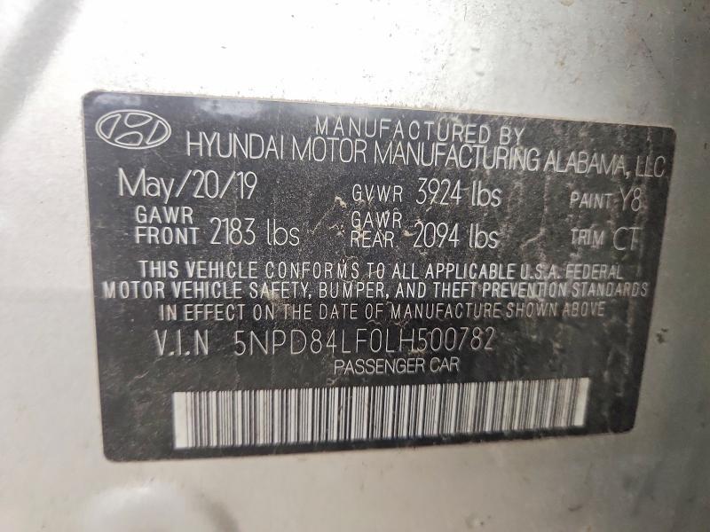 Продажа на аукционе авто 2020 Hyundai Elantra, vin: 5NPD84LF0LH500782, номер лота: 50067426