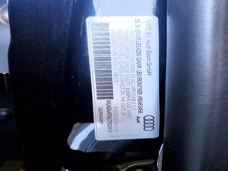 Aukcja sprzedaży 2018 Audi R8, vin: WUABAAFX8J7902410, numer aukcji: 51283846