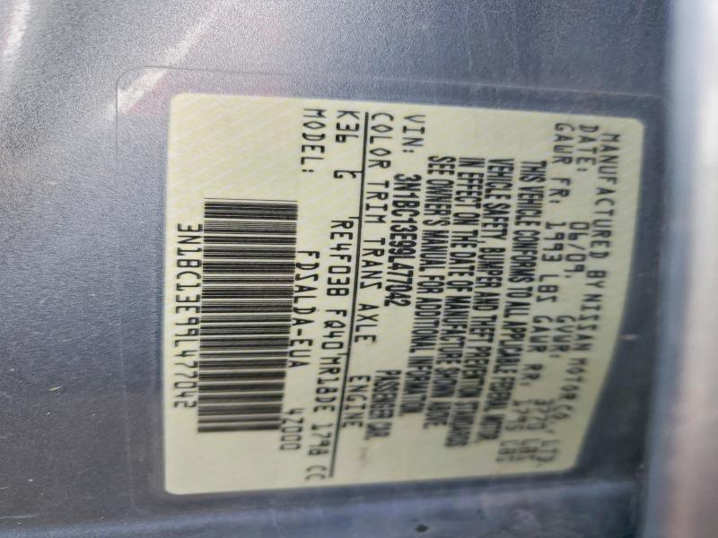 Продаж на аукціоні авто 2009 Nissan Versa, vin: 3N1BC13E99L477042, номер лоту: 51103466