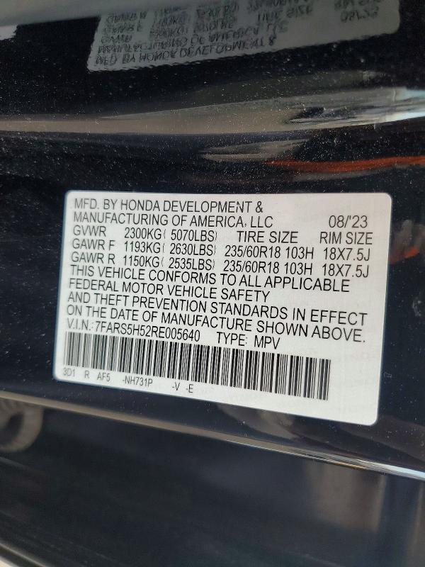 49823856 :رقم المزاد ، 7FARS5H52RE005640 vin ، 2024 Honda Cr-v مزاد بيع
