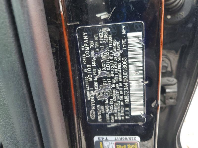 Aukcja sprzedaży 2019 Hyundai Tucson, vin: KM8J23A41KU018063, numer aukcji: 49610916