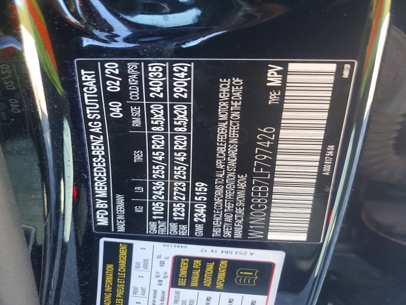 Продажа на аукционе авто 2020 Mercedes-benz Glc, vin: W1N0G8EB7LF797426, номер лота: 48650776