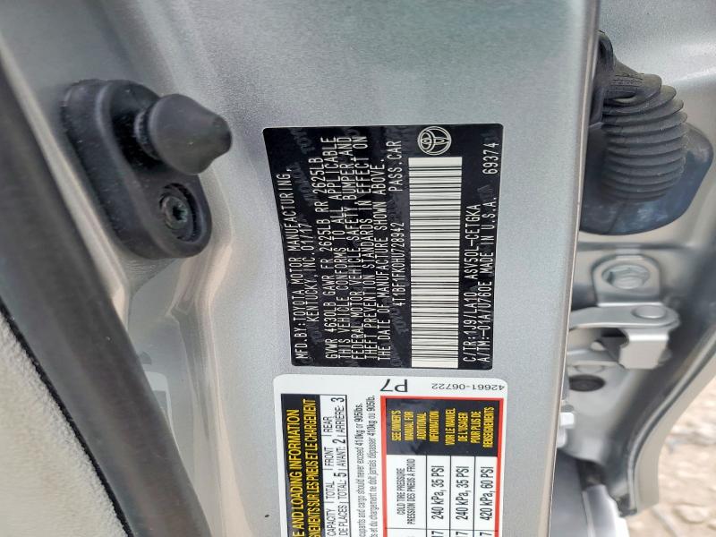 48865326 :رقم المزاد ، 4T1BF1FK0HU728942 vin ، 2017 Toyota Camry مزاد بيع