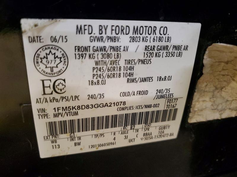 Aukcja sprzedaży 2016 Ford Explorer, vin: 1FM5K8D83GGA21078, numer aukcji: 51432986