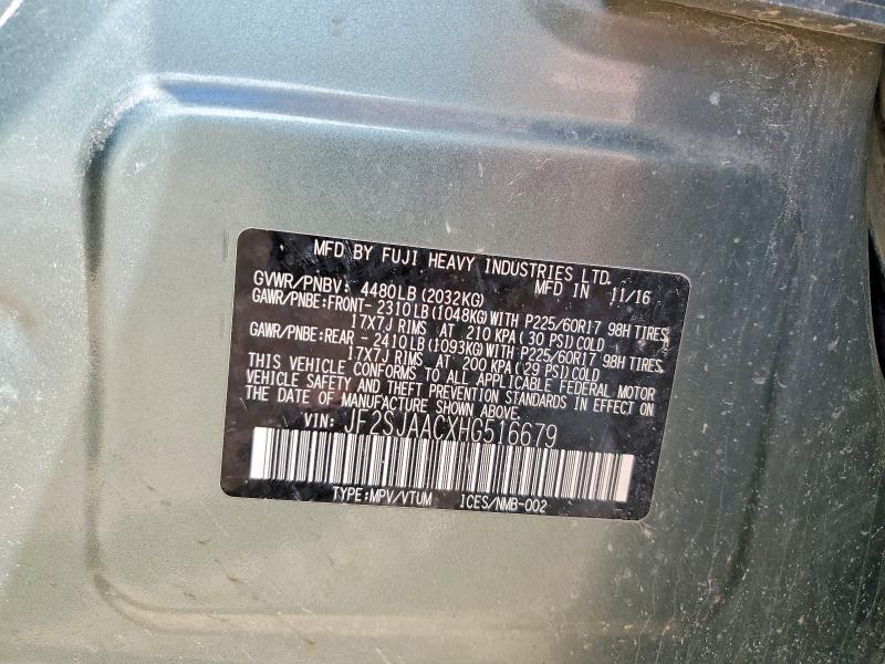 Aukcja sprzedaży 2017 Subaru Forester, vin: JF2SJAACXHG516679, numer aukcji: 49300126
