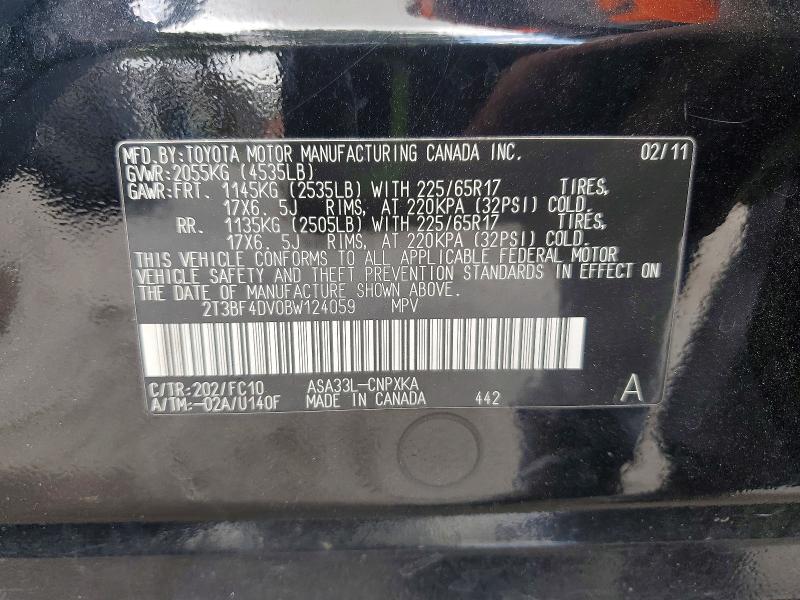 Продаж на аукціоні авто 2011 Toyota Rav4, vin: 2T3BF4DV0BW124059, номер лоту: 51666766