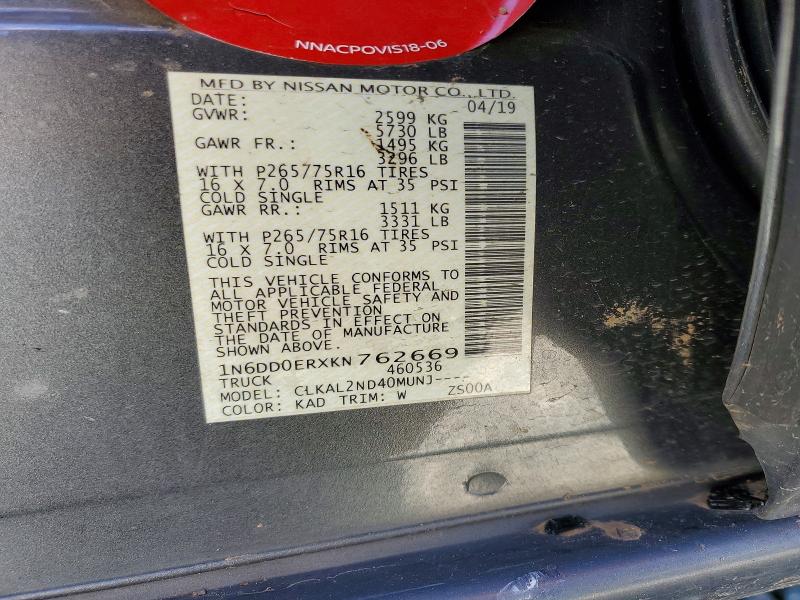 Продаж на аукціоні авто 2019 Nissan Frontier, vin: 1N6DD0ERXKN762669, номер лоту: 49127256