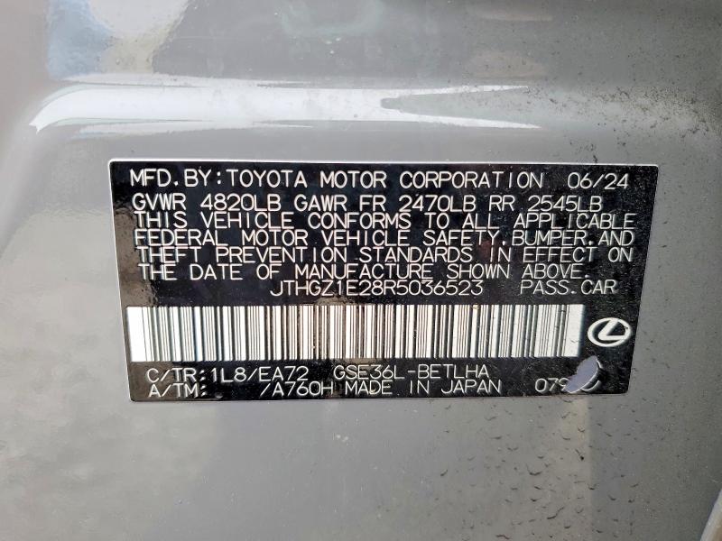 Aukcja sprzedaży 2024 Lexus Is 350, vin: JTHGZ1E28R5036523, numer aukcji: 48325436
