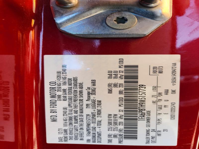 48856086 :رقم المزاد ، 1FA6P8TH9M5157739 vin ، 2021 Ford Mustang مزاد بيع