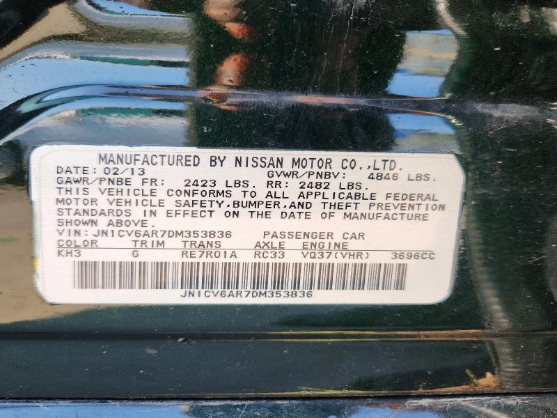 Aukcja sprzedaży 2013 Infiniti G37 Sedan, vin: JN1CV6AR7DM353836, numer aukcji: 51142256