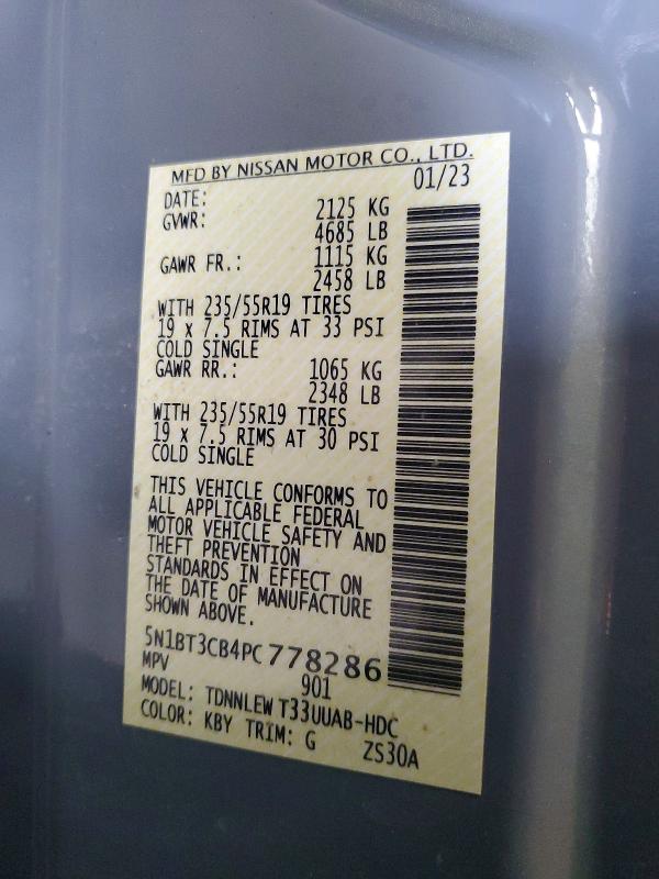 Продажа на аукционе авто 2023 Nissan Rogue, vin: 5N1BT3CB4PC778286, номер лота: 51261206