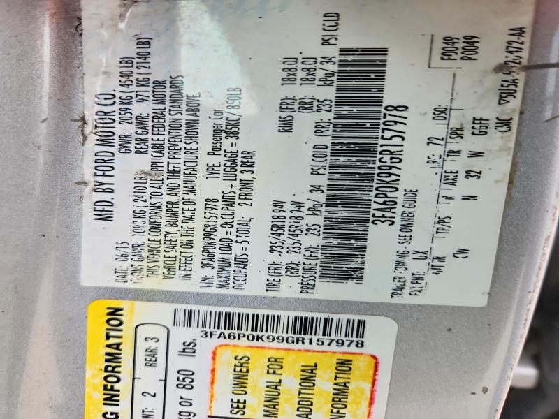 Aukcja sprzedaży 2016 Ford Fusion, vin: 3FA6P0K99GR157978, numer aukcji: 49672696
