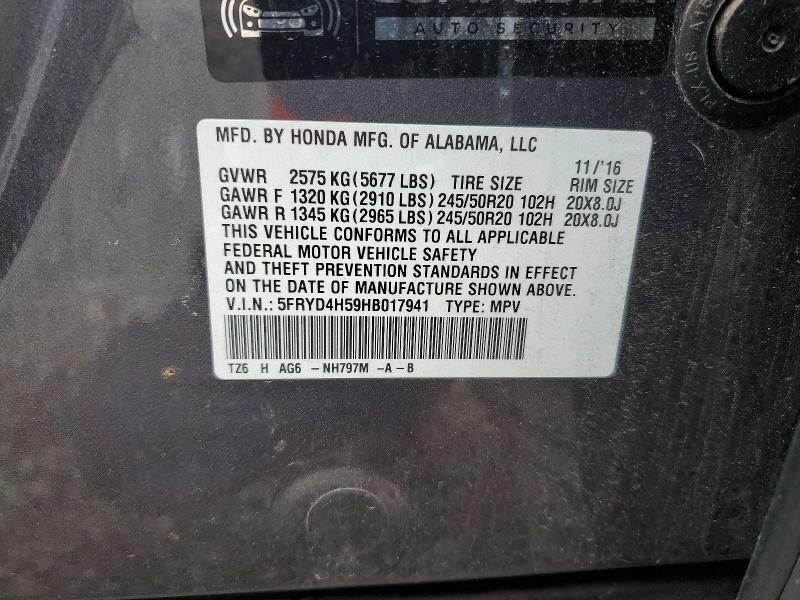Aukcja sprzedaży 2017 Acura Mdx, vin: 5FRYD4H59HB017941, numer aukcji: 50306206