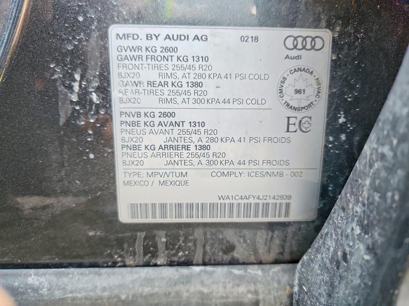 Продаж на аукціоні авто 2018 Audi Sq5, vin: WA1C4AFY4J2142839, номер лоту: 47935706