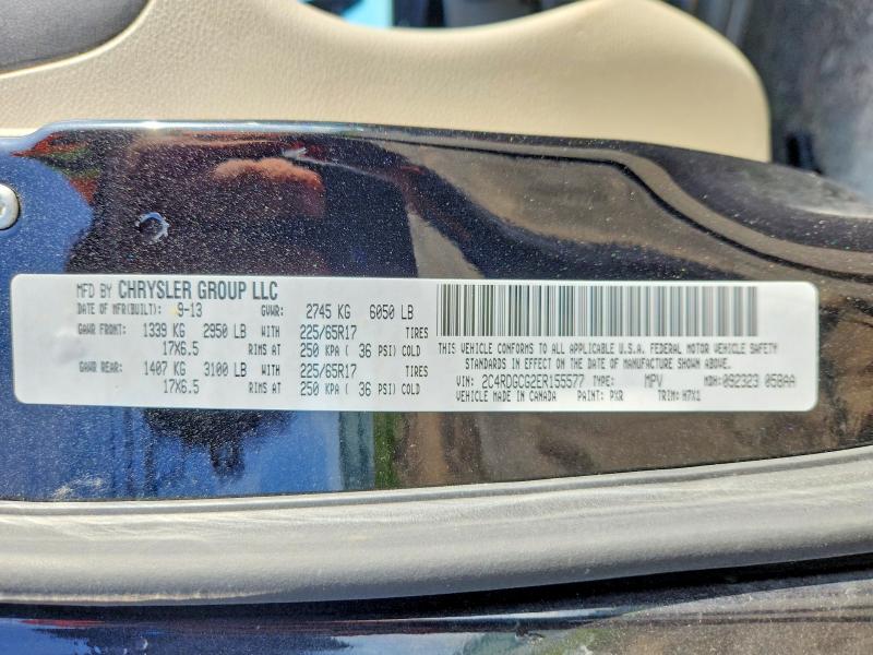 2014 Dodge Grand Caravan მანქანა იყიდება აუქციონზე, vin: 2C4RDGCG2ER155577, აუქციონის ნომერი: 50448176