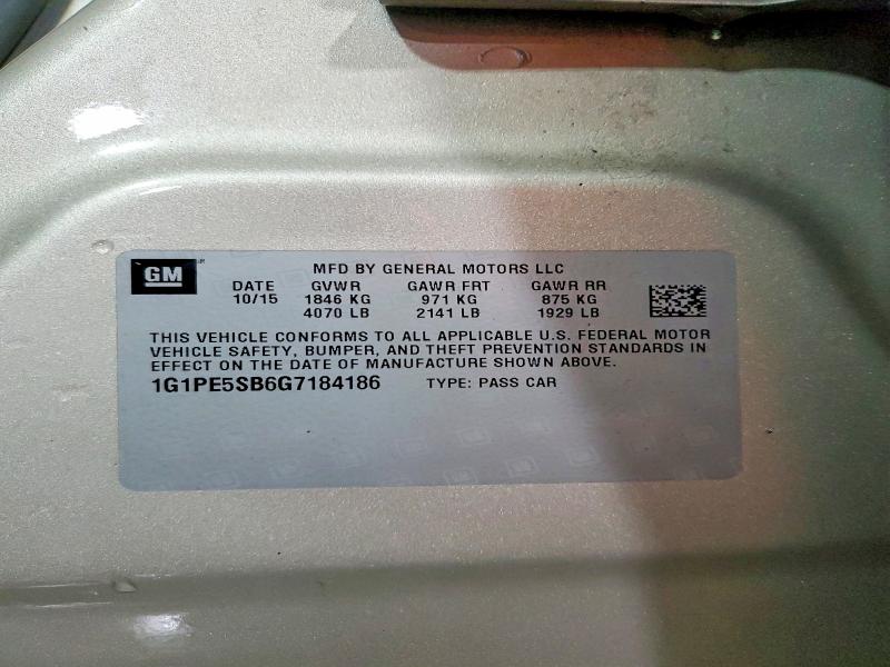 48966216 :رقم المزاد ، 1G1PE5SB6G7184186 vin ، 2016 Chevrolet Cruze Limited مزاد بيع