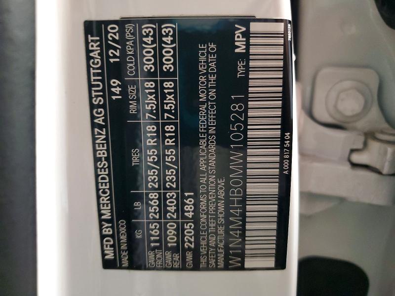 Aukcja sprzedaży 2021 Mercedes-benz Glb, vin: W1N4M4HB0MW105281, numer aukcji: 50714816