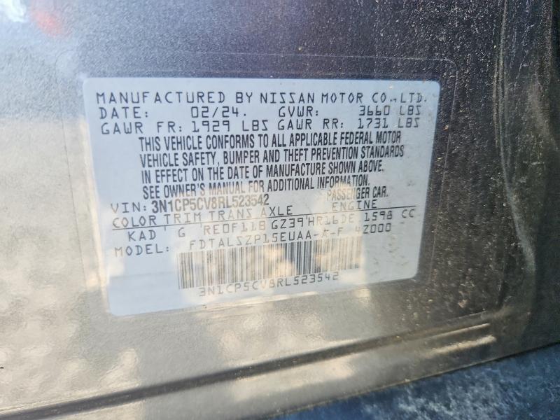 49336506 :رقم المزاد ، 3N1CP5CV8RL523542 vin ، 2024 Nissan Kicks مزاد بيع