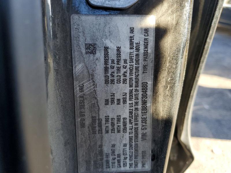 49120706 :رقم المزاد ، 5YJ3E1EB8NF304880 vin ، 2022 Tesla Model 3 مزاد بيع