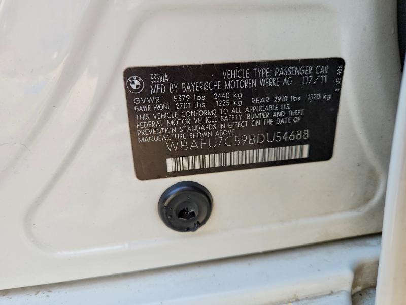 Продажа на аукционе авто 2011 Bmw 535, vin: WBAFU7C59BDU54688, номер лота: 50976976