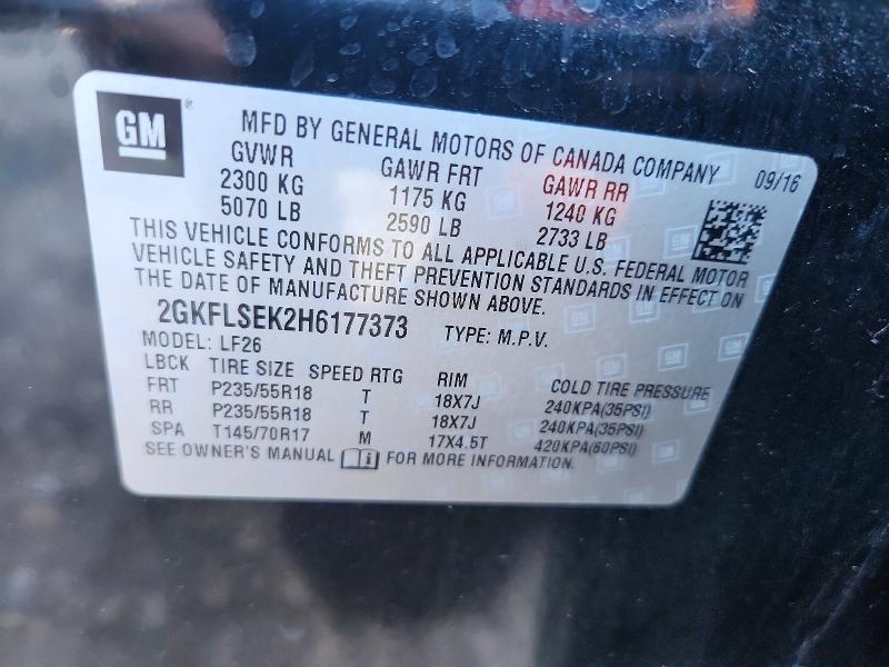 Aukcja sprzedaży 2017 Gmc Terrain, vin: 2GKFLSEK2H6177373, numer aukcji: 49798136