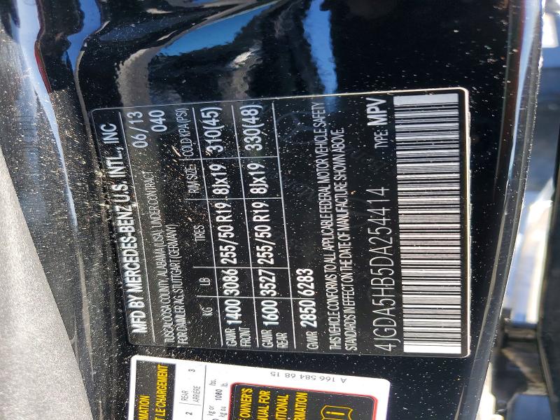 50591456 :رقم المزاد ، 4JGDA5HB5DA254414 vin ، 2013 Mercedes-benz Ml مزاد بيع