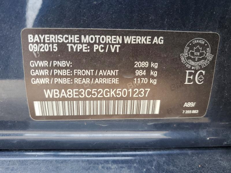 Aukcja sprzedaży 2016 Bmw 328, vin: WBA8E3C52GK501237, numer aukcji: 51312166