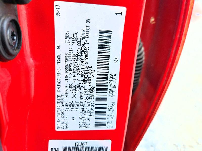 2013 Toyota Tundra მანქანა იყიდება აუქციონზე, vin: 5TFUM5F17DX049082, აუქციონის ნომერი: 51176736