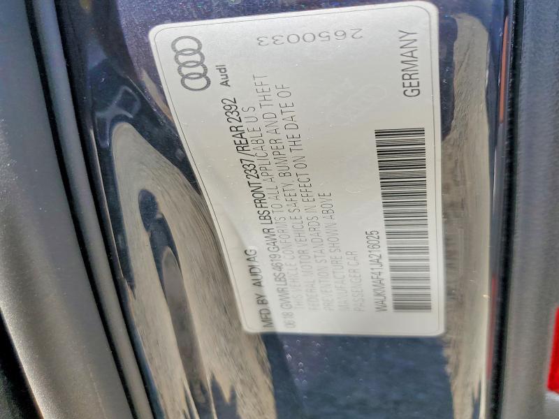 48771976 :رقم المزاد ، WAUKMAF41JA216025 vin ، 2018 Audi A4 مزاد بيع