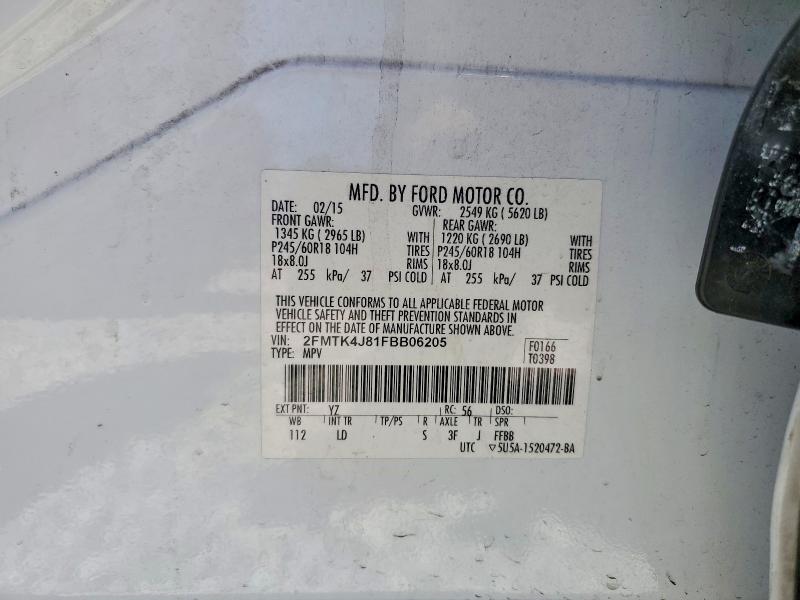 Продаж на аукціоні авто 2015 Ford Edge, vin: 2FMTK4J81FBB06205, номер лоту: 50656866