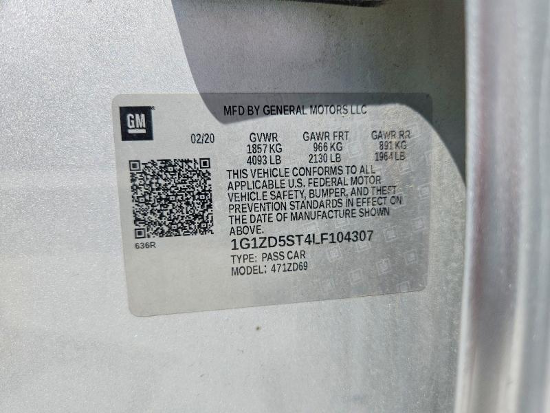 Aukcja sprzedaży 2020 Chevrolet Malibu, vin: 1G1ZD5ST4LF104307, numer aukcji: 51337246