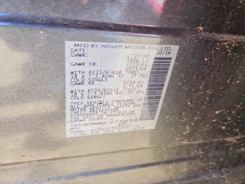 50466266 :رقم المزاد ، 5N1DR2MN8HC629858 vin ، 2017 Nissan Pathfinder مزاد بيع