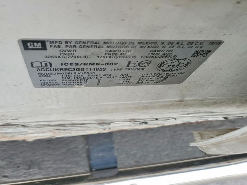 Aukcja sprzedaży 2016 Chevrolet Silverado, vin: 3GCUKREC2GG114803, numer aukcji: 48655656