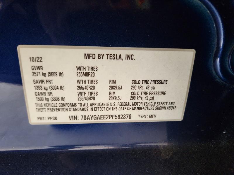 Продаж на аукціоні авто 2023 Tesla Model Y, vin: 7SAYGAEE2PF582870, номер лоту: 50466946