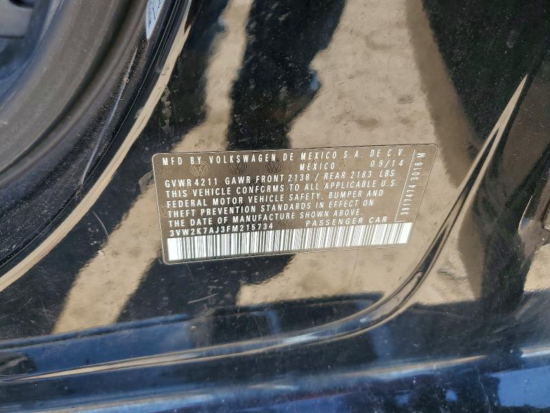 Продаж на аукціоні авто 2015 Volkswagen Jetta, vin: 3VW2K7AJ3FM215734, номер лоту: 50561446