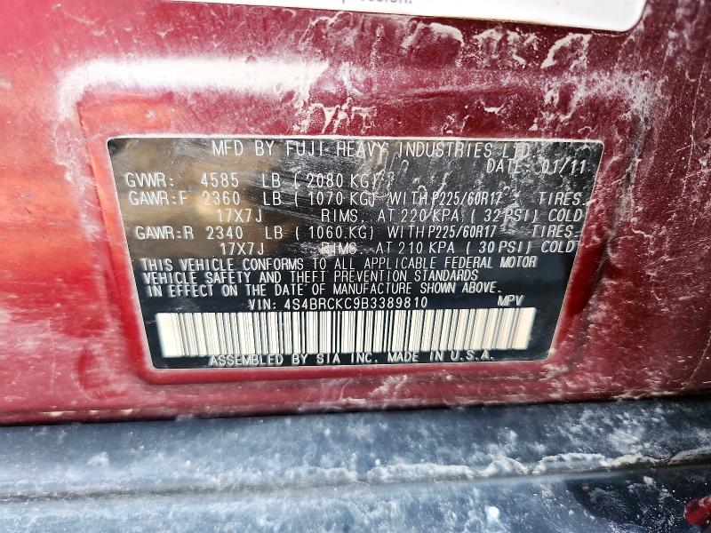 Продаж на аукціоні авто 2011 Subaru Outback, vin: 4S4BRCKC9B3389810, номер лоту: 50048496