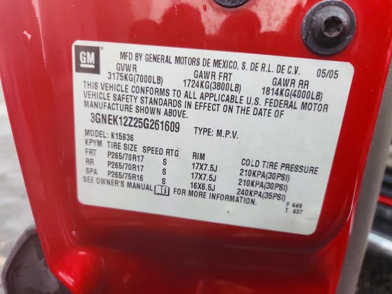 Aukcja sprzedaży 2005 Chevrolet Avalanche, vin: 3GNEK12Z25G261609, numer aukcji: 48541906