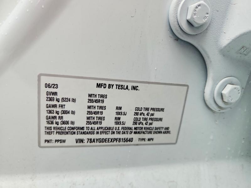Продажа на аукционе авто 2023 Tesla Model Y, vin: 7SAYGDEEXPF815640, номер лота: 50428376