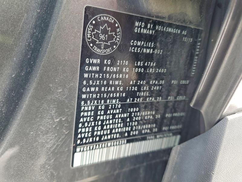 Продаж на аукціоні авто 2014 Volkswagen Tiguan, vin: WVGKV3AX6EW566395, номер лоту: 48417896